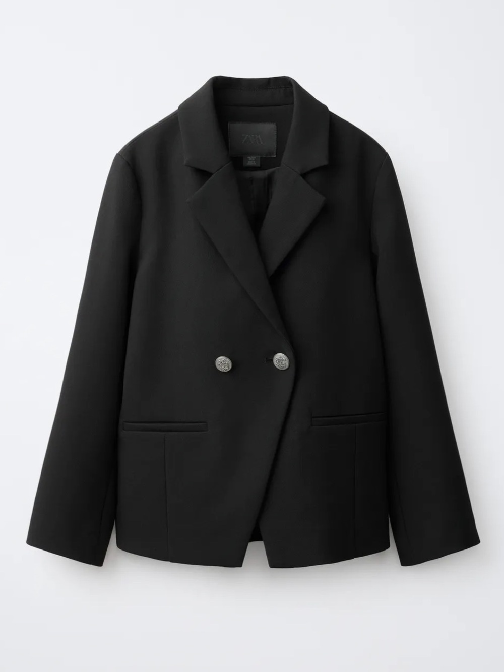 Zara Black Double-Breasted Kids Blazer with Silver Buttons